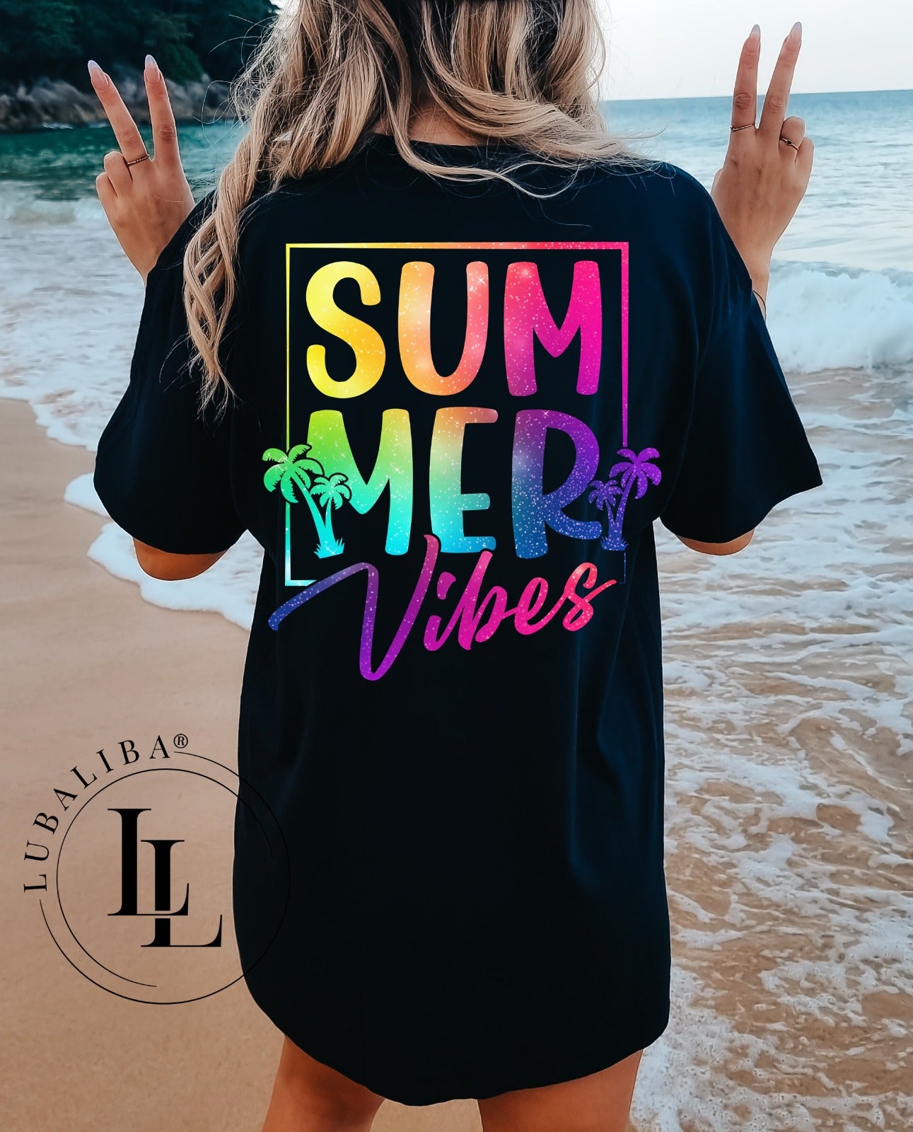 T-Shirt Noir "Summer Vibes" Art.: DSW